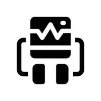 defibrillator glyph icon. Strong and solid icon for websites and mobile apps. vector
