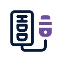 external hard drive dual tone icon. Sleek and modern icon for websites and mobile apps. vector