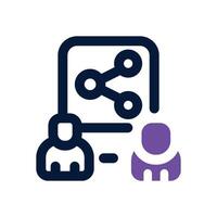 share dual tone icon. Sleek and modern icon for websites and mobile apps. vector