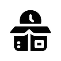delivery time glyph icon. Strong and solid icon for websites and mobile apps. vector