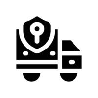 locked delivery glyph icon. Strong and solid icon for websites and mobile apps. vector