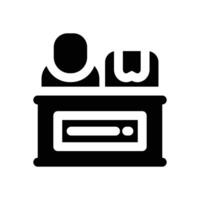 shipping agent glyph icon. Strong and solid icon for websites and mobile apps. vector