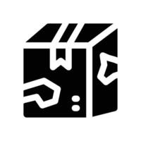 damaged package glyph icon. Strong and solid icon for websites and mobile apps. vector