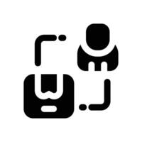 distribution glyph icon. Strong and solid icon for websites and mobile apps. vector