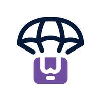 airdrop dual tone icon. Sleek and modern icon for websites and mobile apps. vector