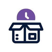delivery time dual tone icon. Sleek and modern icon for websites and mobile apps. vector
