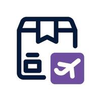 airplane dual tone icon. Sleek and modern icon for websites and mobile apps. vector