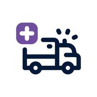 ambulance dual tone icon. Sleek and modern icon for websites and mobile apps. vector