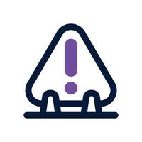 caution sign dual tone icon. Sleek and modern icon for websites and mobile apps. vector