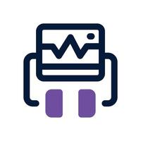 defibrillator dual tone icon. Sleek and modern icon for websites and mobile apps. vector