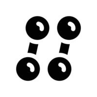 dumbbell glyph icon. Strong and solid icon for websites and mobile apps. vector