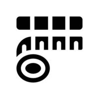 measuring tape glyph icon. Strong and solid icon for websites and mobile apps. vector