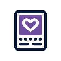 heartbeat dual tone icon. Sleek and modern icon for websites and mobile apps. vector