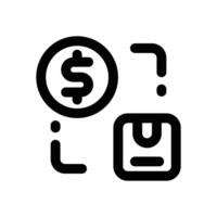 cash on delivery line icon. Clean and minimalist icon for websites and mobile apps. vector