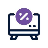 television dual tone icon. Sleek and modern icon for websites and mobile apps. vector