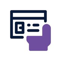 tap to pay dual tone icon. Sleek and modern icon for websites and mobile apps. vector