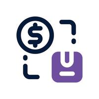 cash on delivery dual tone icon. Sleek and modern icon for websites and mobile apps. vector