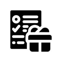 gift list glyph icon. Strong and solid icon for websites and mobile apps. vector