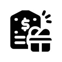 gift tag glyph icon. Strong and solid icon for websites and mobile apps. vector