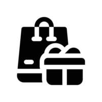 gift bag glyph icon. Strong and solid icon for websites and mobile apps. vector