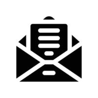 envelope glyph icon. Strong and solid icon for websites and mobile apps. vector