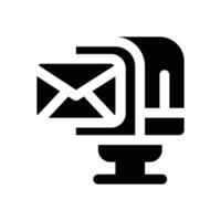 post box glyph icon. Strong and solid icon for websites and mobile apps. vector