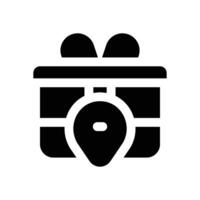 gift location glyph icon. Strong and solid icon for websites and mobile apps. vector