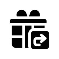 return gift glyph icon. Strong and solid icon for websites and mobile apps. vector