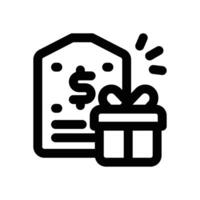 gift tag line icon. Clean and minimalist icon for websites and mobile apps. vector