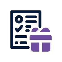 gift list dual tone icon. Sleek and modern icon for websites and mobile apps. vector