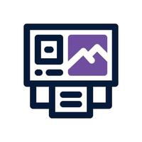 post card dual tone icon. Sleek and modern icon for websites and mobile apps. vector