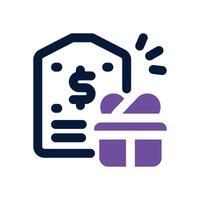 gift tag dual tone icon. Sleek and modern icon for websites and mobile apps. vector