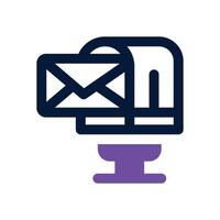 post box dual tone icon. Sleek and modern icon for websites and mobile apps. vector