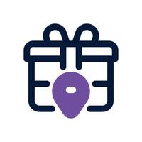 gift location dual tone icon. Sleek and modern icon for websites and mobile apps. vector