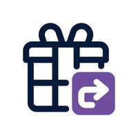 return gift dual tone icon. Sleek and modern icon for websites and mobile apps. vector