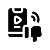 dislike glyph icon. Strong and solid icon for websites and mobile apps. vector