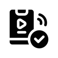 verified glyph icon. Strong and solid icon for websites and mobile apps. vector