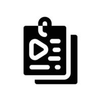 script glyph icon. Strong and solid icon for websites and mobile apps. vector