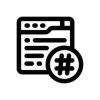 hastag line icon. Clean and minimalist icon for websites and mobile apps. vector