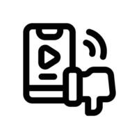 dislike line icon. Clean and minimalist icon for websites and mobile apps. vector