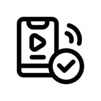 verified line icon. Clean and minimalist icon for websites and mobile apps. vector
