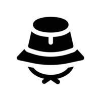 bucket hat glyph icon. Strong and solid icon for websites and mobile apps. vector