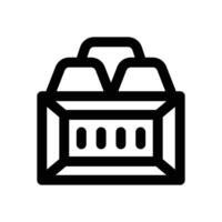 gold ingot line icon. Clean and minimalist icon for websites and mobile apps. vector