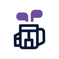 golf bag dual tone icon. Sleek and modern icon for websites and mobile apps. vector
