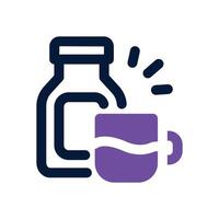 water bottle dual tone icon. Sleek and modern icon for websites and mobile apps. vector