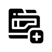medical record glyph icon. Strong and solid icon for websites and mobile apps. vector