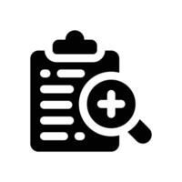 medical check glyph icon. Strong and solid icon for websites and mobile apps. vector