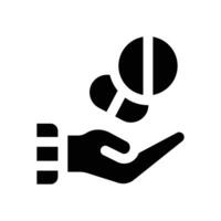 pill glyph icon. Strong and solid icon for websites and mobile apps. vector