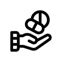 pill line icon. Clean and minimalist icon for websites and mobile apps. vector