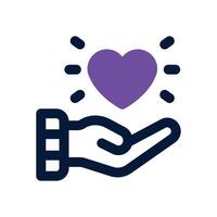 care dual tone icon. Sleek and modern icon for websites and mobile apps. vector